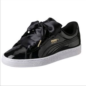 puma basket heart black rose gold